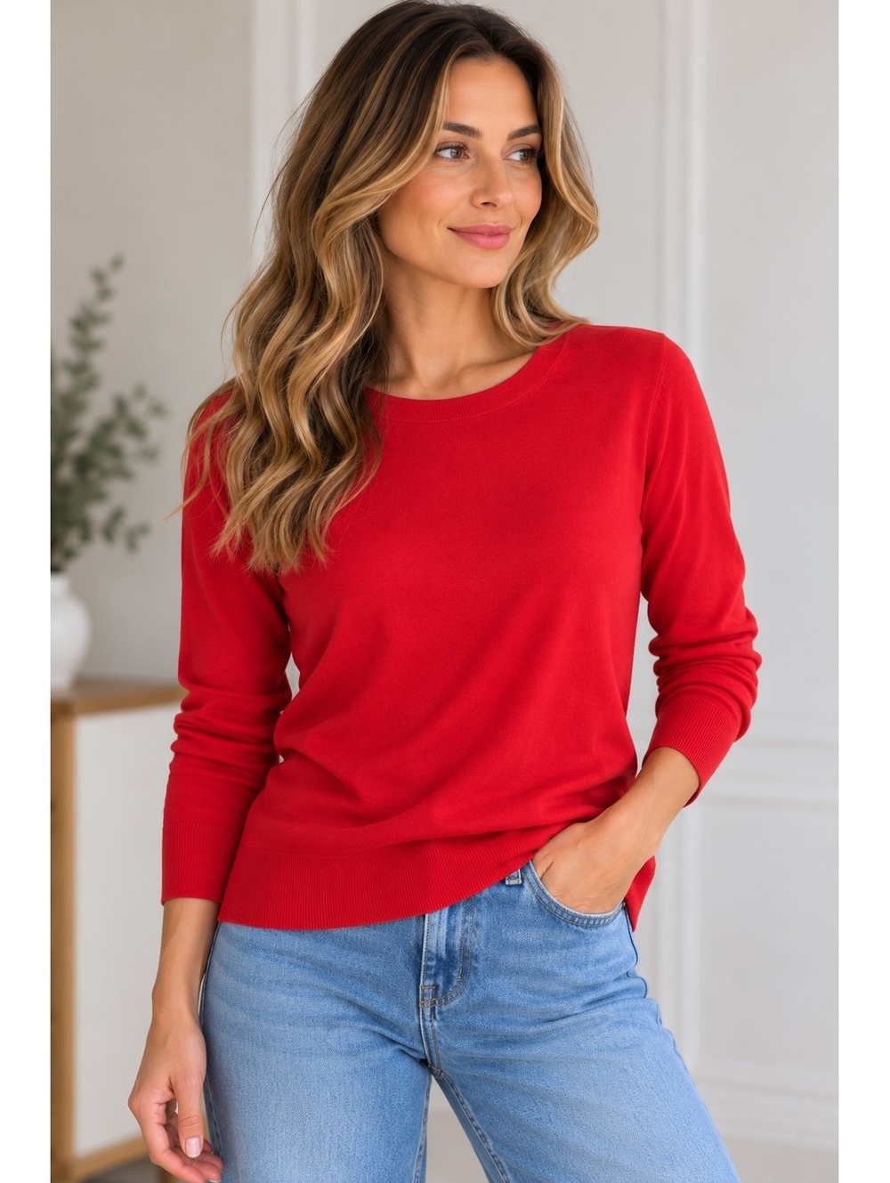 Banana Republic Extra Fine Merino Wool Sweater Women’s Size Small Red Crew Neck